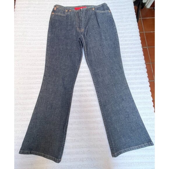 Fcuk Jeans Women's Distressed Denim Bootcut Jeans Low-Rise Size 2 Blue Stretch - Picture 1 of 8